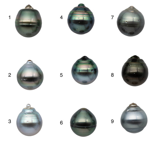 12-13mm Loose Tahitian Pearl Single Piece Drop Shape in Undrilled Natural Color with High Luster for Beading, SKU # 1164TH