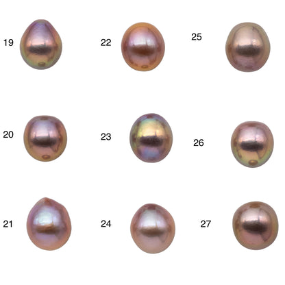 11-12mm Loose Edison Pearl Single Piece Natural Color Freshwater Teardrops Undrilled with Very High Luster for Jewelry Making, SKU # 1165EP