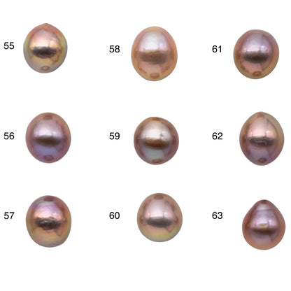 11-12mm Loose Edison Pearl Single Piece Natural Color Freshwater Teardrops Undrilled with Very High Luster for Jewelry Making, SKU # 1165EP