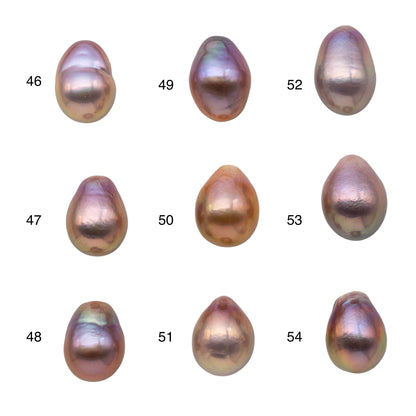 11-12mm Single Edison Pearl Undrilled Loose Piece with Extremely Nice Luster in Natural Color Freshwater Pearl Drops, SKU # 1166EP