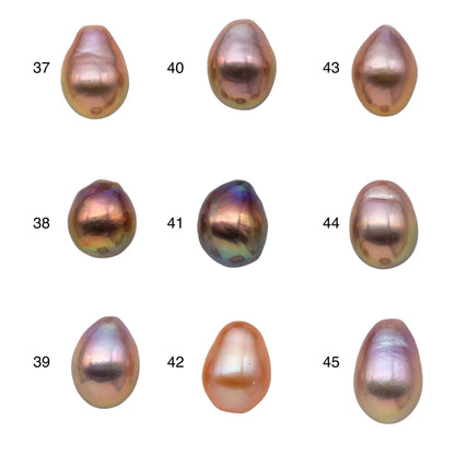 11-12mm Single Edison Pearl Undrilled Loose Piece with Extremely Nice Luster in Natural Color Freshwater Pearl Drops, SKU # 1166EP