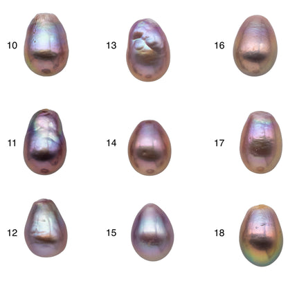 11-12mm One Piece Edison Pearl Tear Drops Loose Undrilled Natural Color with High Luster for Jewelry Making, SKU # 1167EP