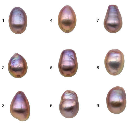 11-12mm One Piece Edison Pearl Tear Drops Loose Undrilled Natural Color with High Luster for Jewelry Making, SKU # 1167EP