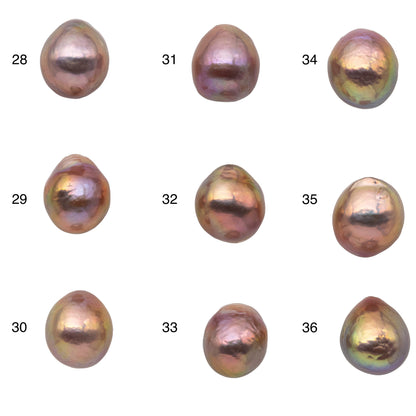 11-12mm One Piece Edison Pearl Tear Drops with Nice Luster Undrilled Freshwater Pearl Beads for Making Jewelry, SKU # 1174EP