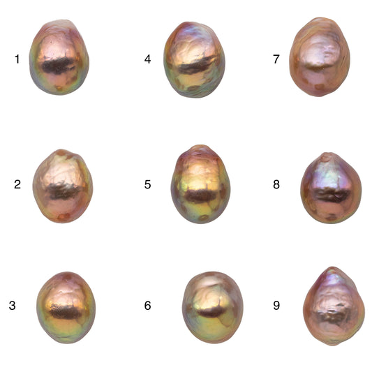 11-12mm One Piece Edison Pearl Tear Drops with Nice Luster Undrilled Freshwater Pearl Beads for Making Jewelry, SKU # 1174EP