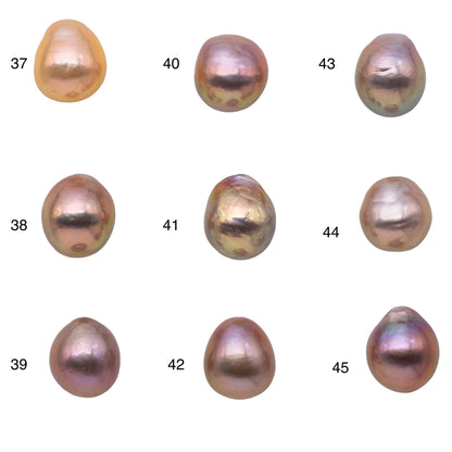 11-12mm Drop Loose Edison Pearl Undrilled, Half Drilled, or Full Drilled Freshwater Pearl with High Luster for Jewelry Making, SKU # 1175EP