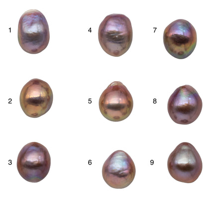 11-12mm Drop Loose Edison Pearl Undrilled, Half Drilled, or Full Drilled Freshwater Pearl with High Luster for Jewelry Making, SKU # 1175EP