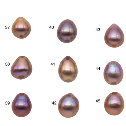 11-12mm Edison Pearl Single Piece Natural Color Undrilled Teardrops with Amazing Luster for Beading, SKU # 1178EP
