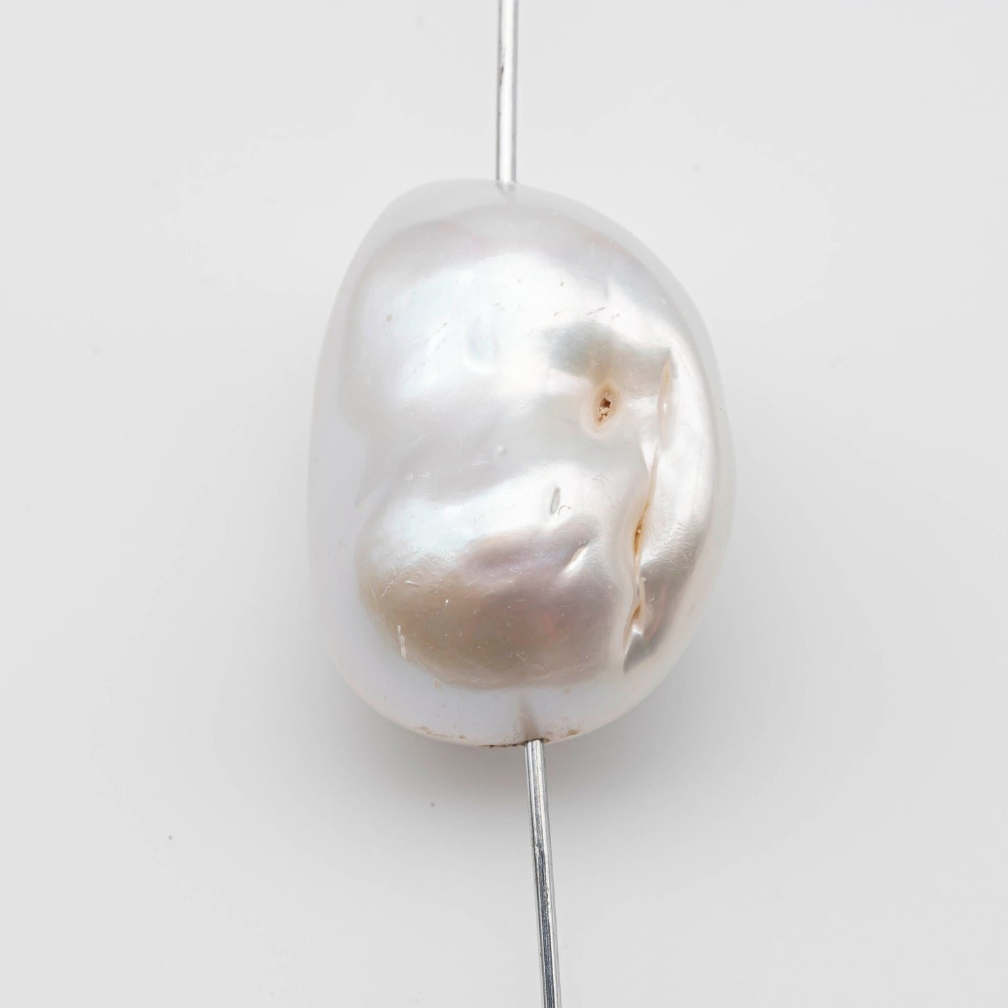 White Baroque Pearl Huge Size from 14x15mm up to 18x23mm Freshwater Flameball Pearl Bead, Full Strand or 1 Pc, SKU # 1187BA