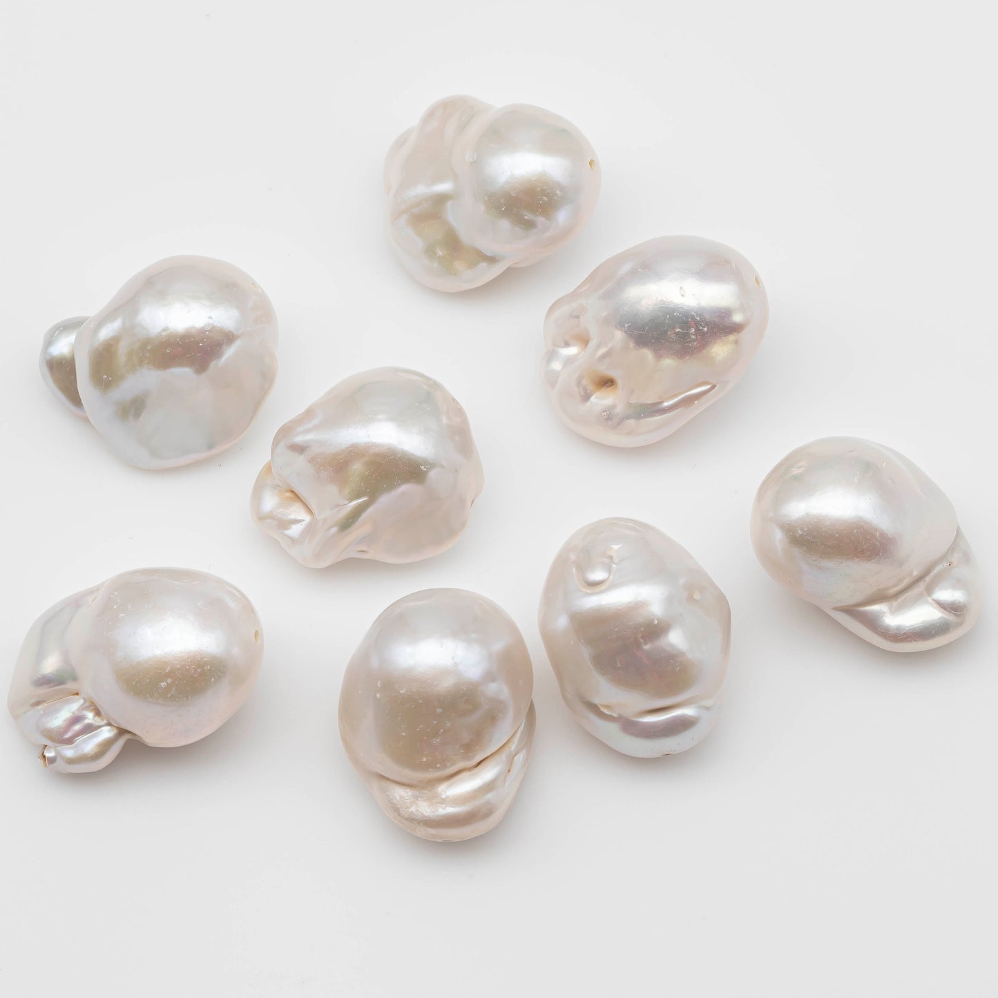 White Baroque Pearl Huge Size from 14x15mm up to 18x23mm Freshwater Flameball Pearl Bead, Full Strand or 1 Pc, SKU # 1187BA