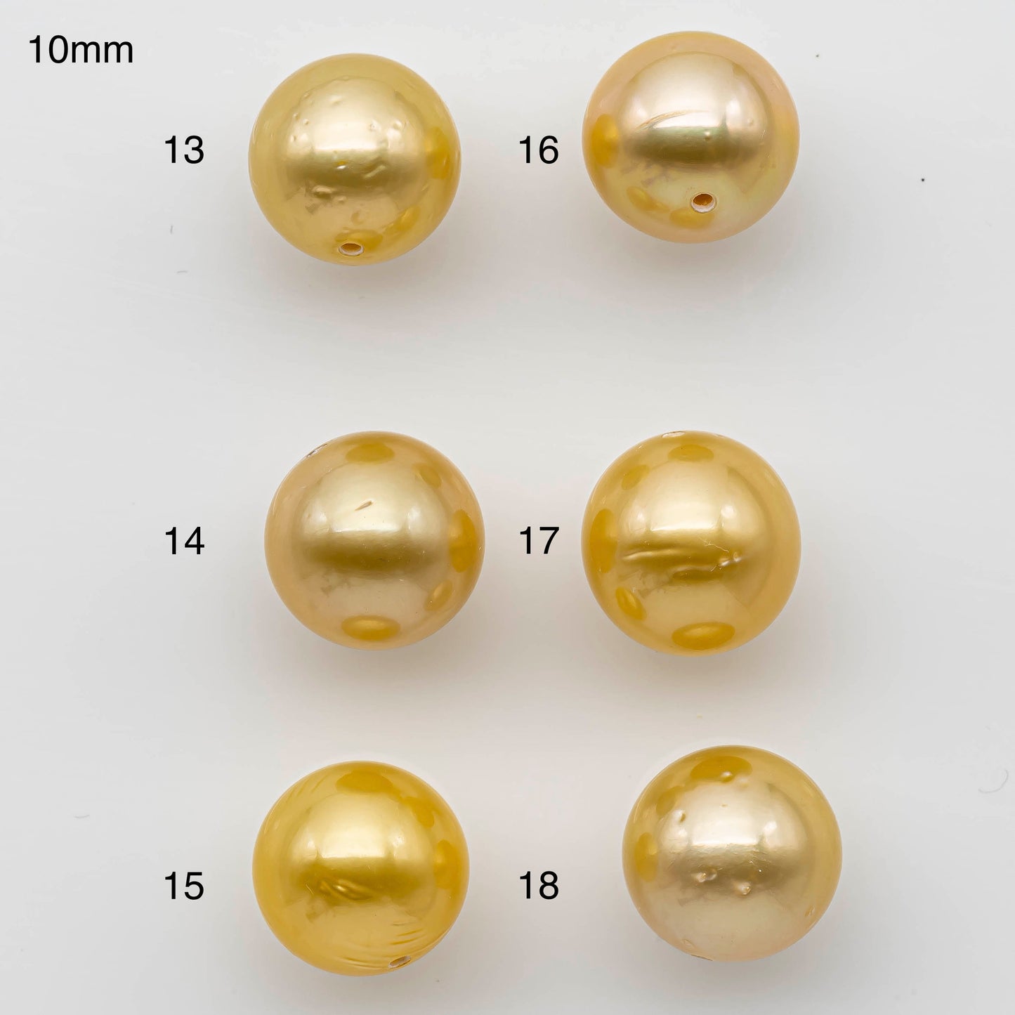 10-11mm Golden South Sea Pearl Round or Near Round Single Piece Fully Drilled for Jewelry Making, SKU # 1188GS