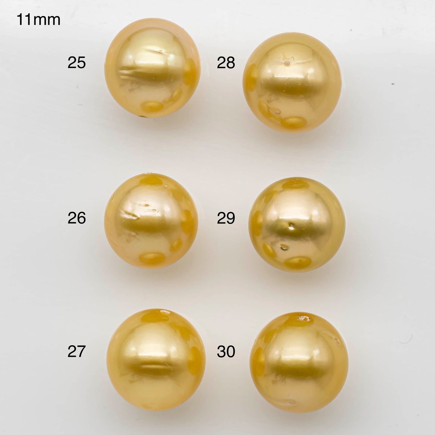 10-11mm Golden South Sea Pearl Round or Near Round Single Piece Fully Drilled for Jewelry Making, SKU # 1188GS