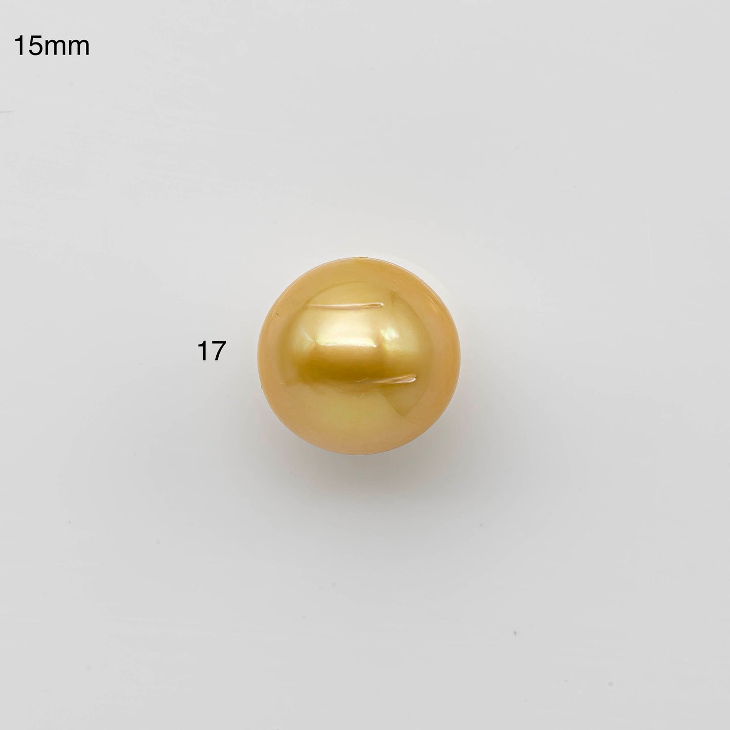 12-15mm Near Round Golden Southsea Pearl, Single Piece Predrilled, SKU # 1189GS