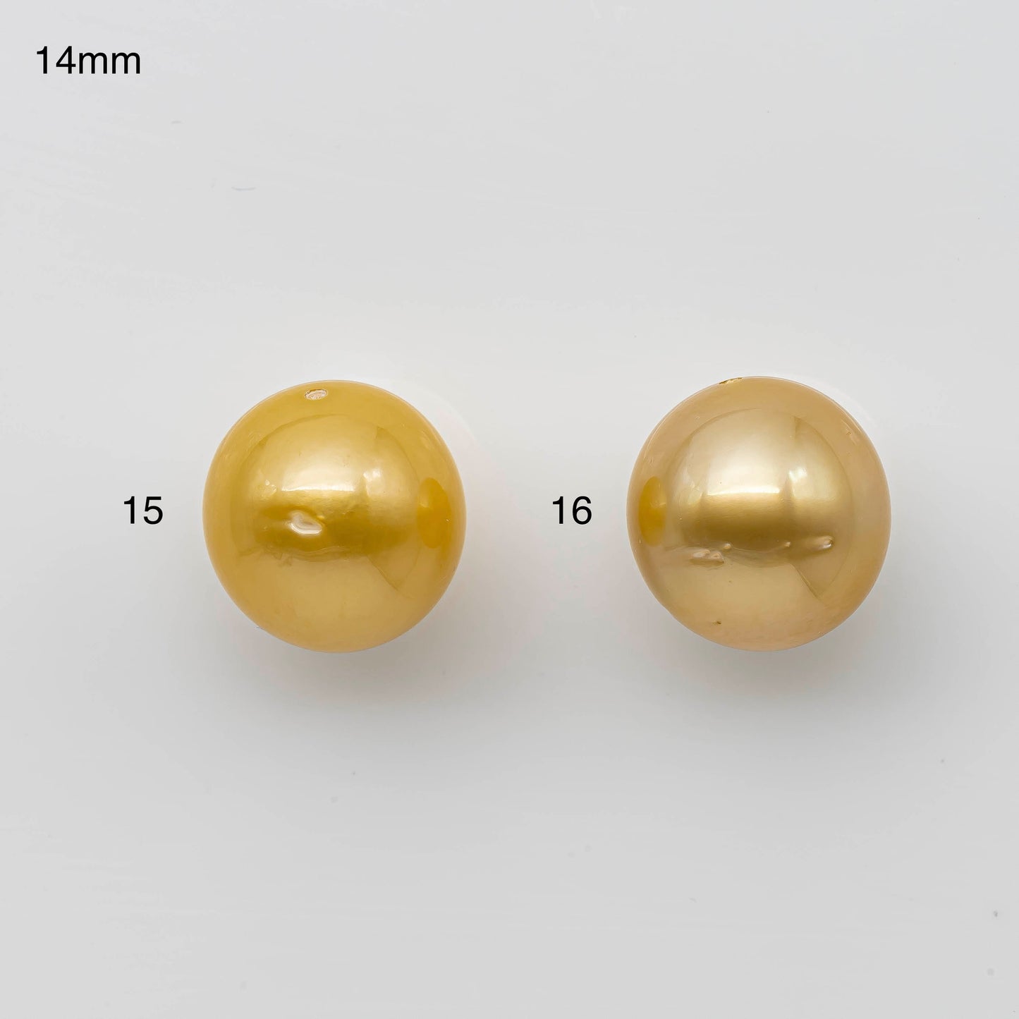 12-15mm Near Round Golden Southsea Pearl, Single Piece Predrilled, SKU # 1189GS