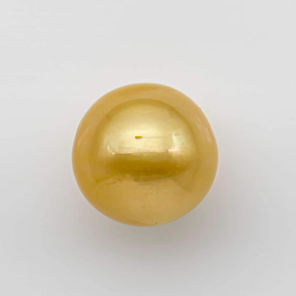 18mm Golden South Sear Pearl Extra Large Size Near Round Undrilled with Natural Color and High Luster with some Blemishes, SKU # 1192GS