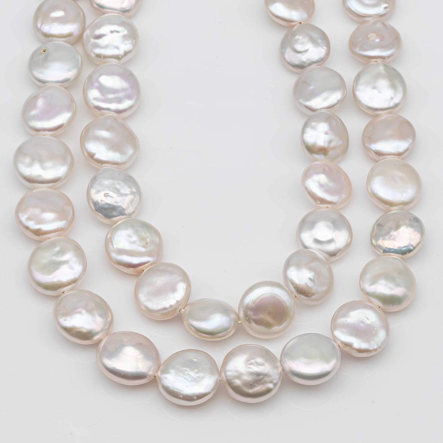 11-13mm Coin Pearl White with Very High Luster for Jewelry Making or Beading, SKU # 1184CN