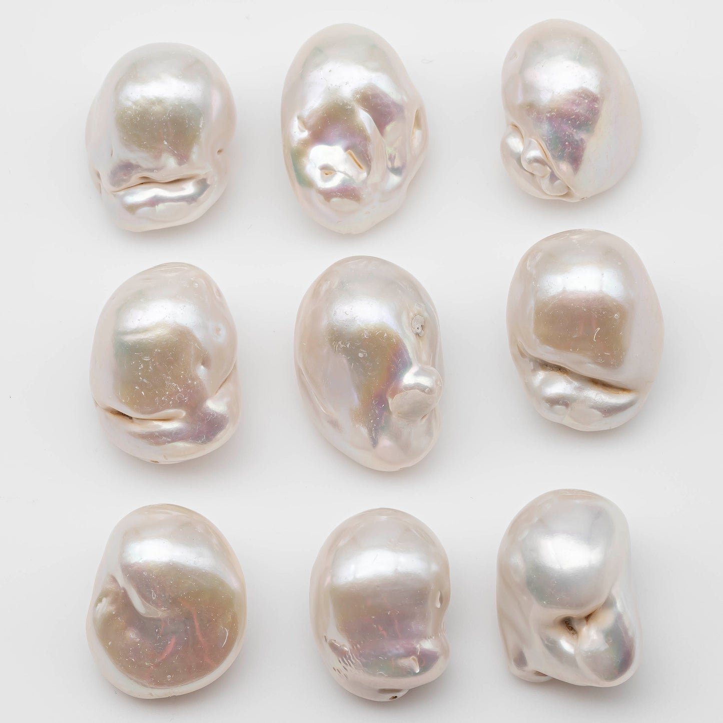 White Baroque Pearl Huge Size from 14x15mm up to 18x23mm Freshwater Flameball Pearl Bead, Full Strand or 1 Pc, SKU # 1187BA