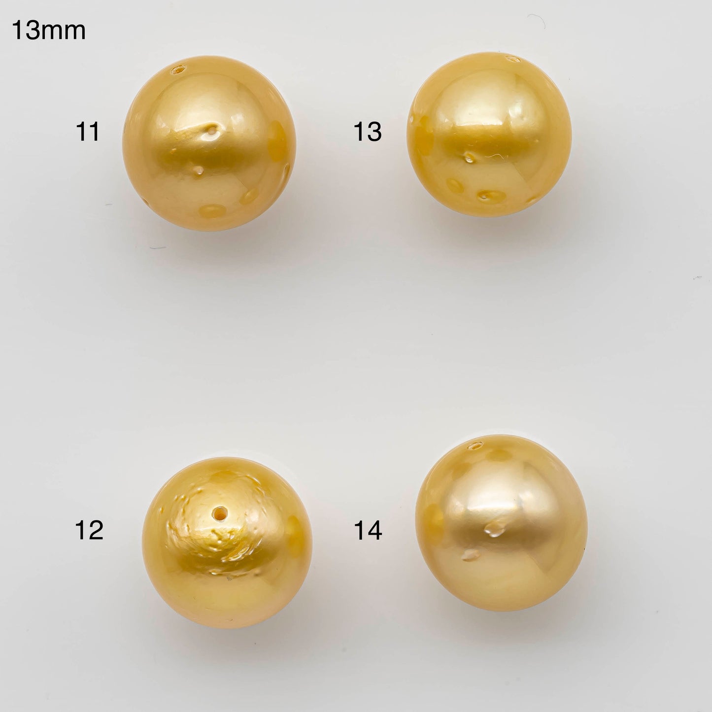 12-15mm Near Round Golden Southsea Pearl, Single Piece Predrilled, SKU # 1189GS