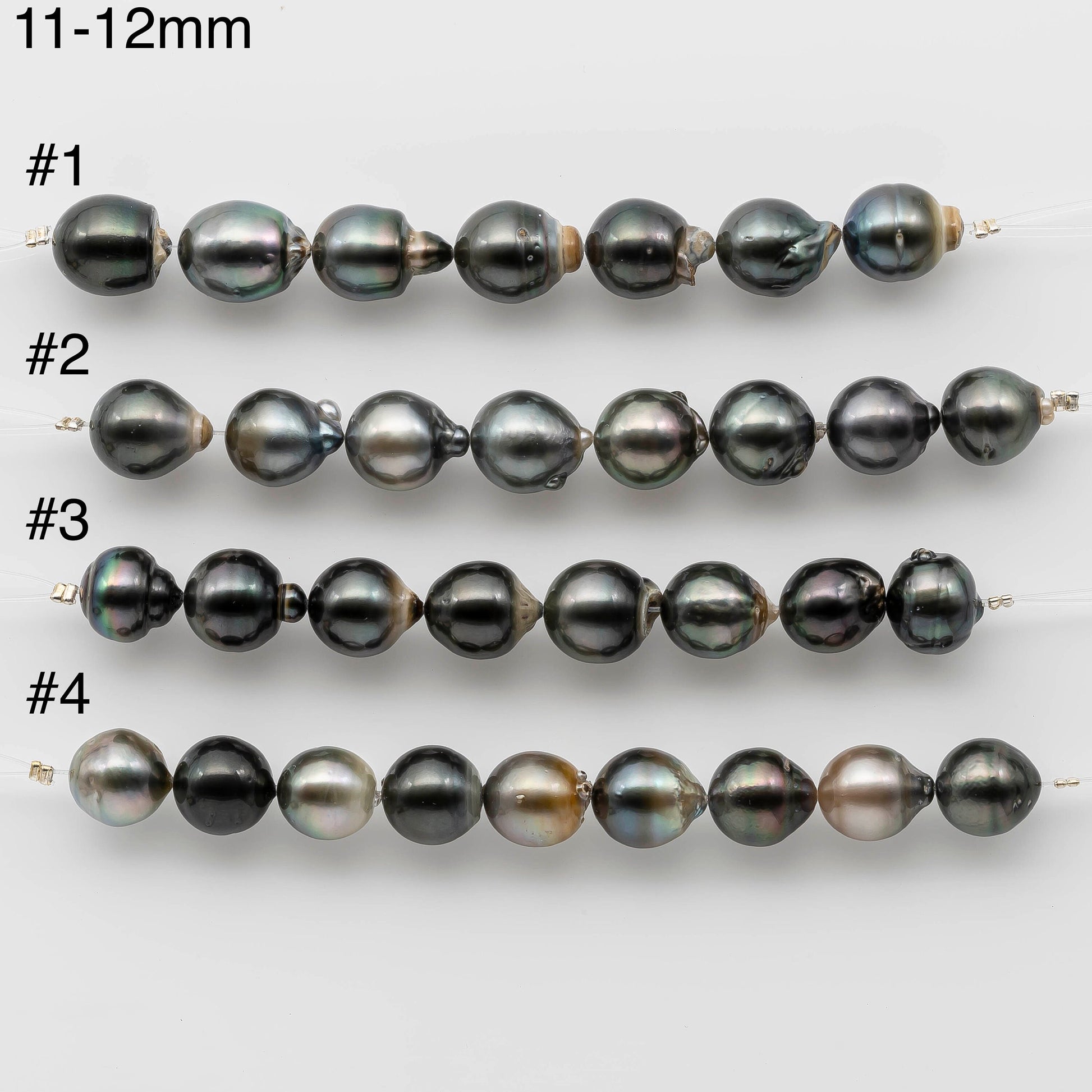 11-12 Teardrop Tahitian Pearl in Shorter Strand