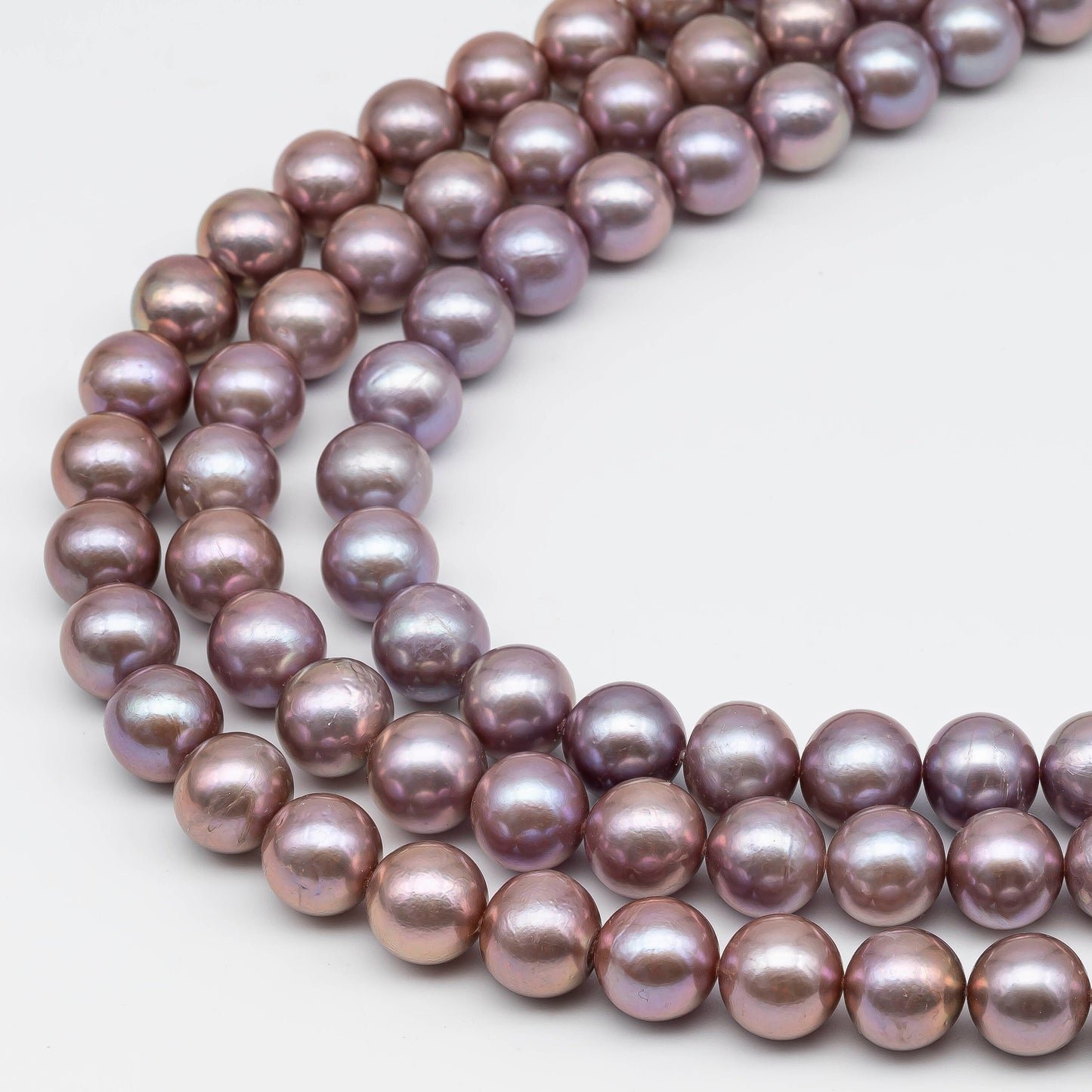 10-12mm Edison Pearl Natural Lavender Color Round for Making Necklace or Bracelet with Lusters and Blemishes, SKU # 1226EP