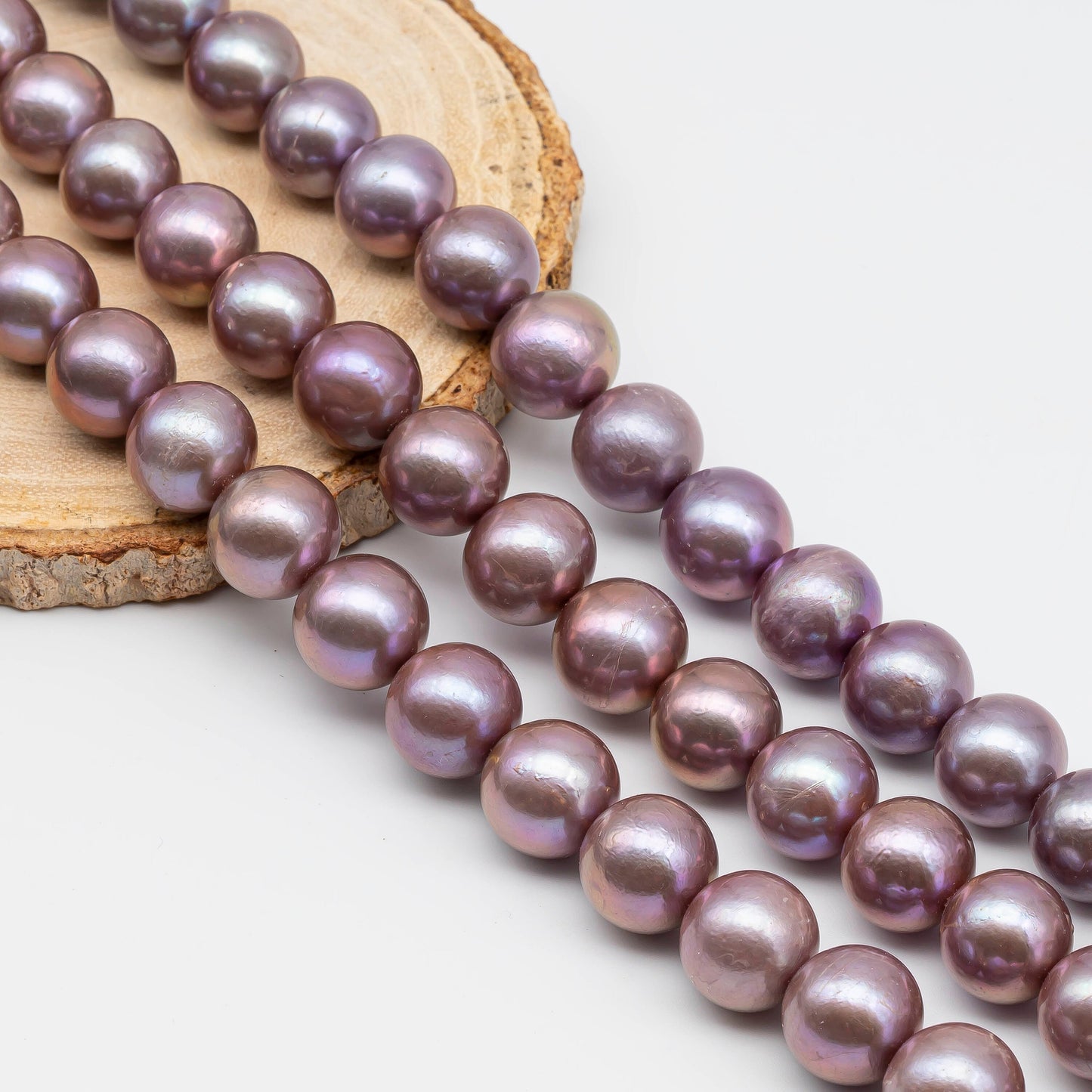 12-14mm Edison Pearl Round Natural Lavender or Metallic Color, Large Size Freshwater Pearl with Lusters and Blemishes, SKU#1228EP