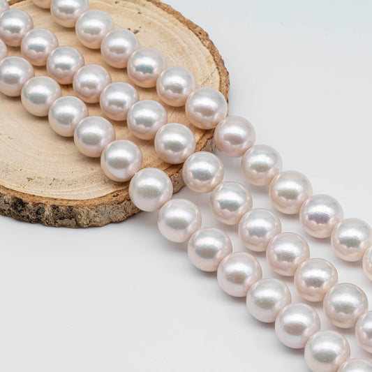 12-14mm White Edison Pearl Round with High Lusters and Limited Blemishes for Making Necklace or Bracelet, SKU # 1229EP