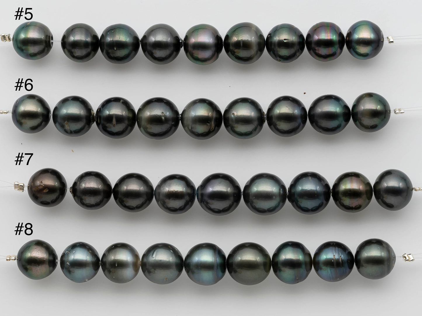 11-12mm Near Round Tahitian Pearl with Natural Colors and Nice Luster in Short Strand for Jewelry Making, SKU # 1251TH