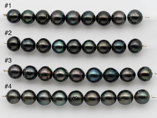 11-12mm Near Round Tahitian Pearl with Natural Colors and Nice Luster in Short Strand for Jewelry Making, SKU # 1251TH
