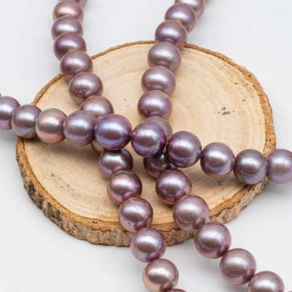 12-14mm Edison Pearl Round Natural Lavender or Metallic Color, Large Size Freshwater Pearl with Lusters and Blemishes, SKU#1228EP