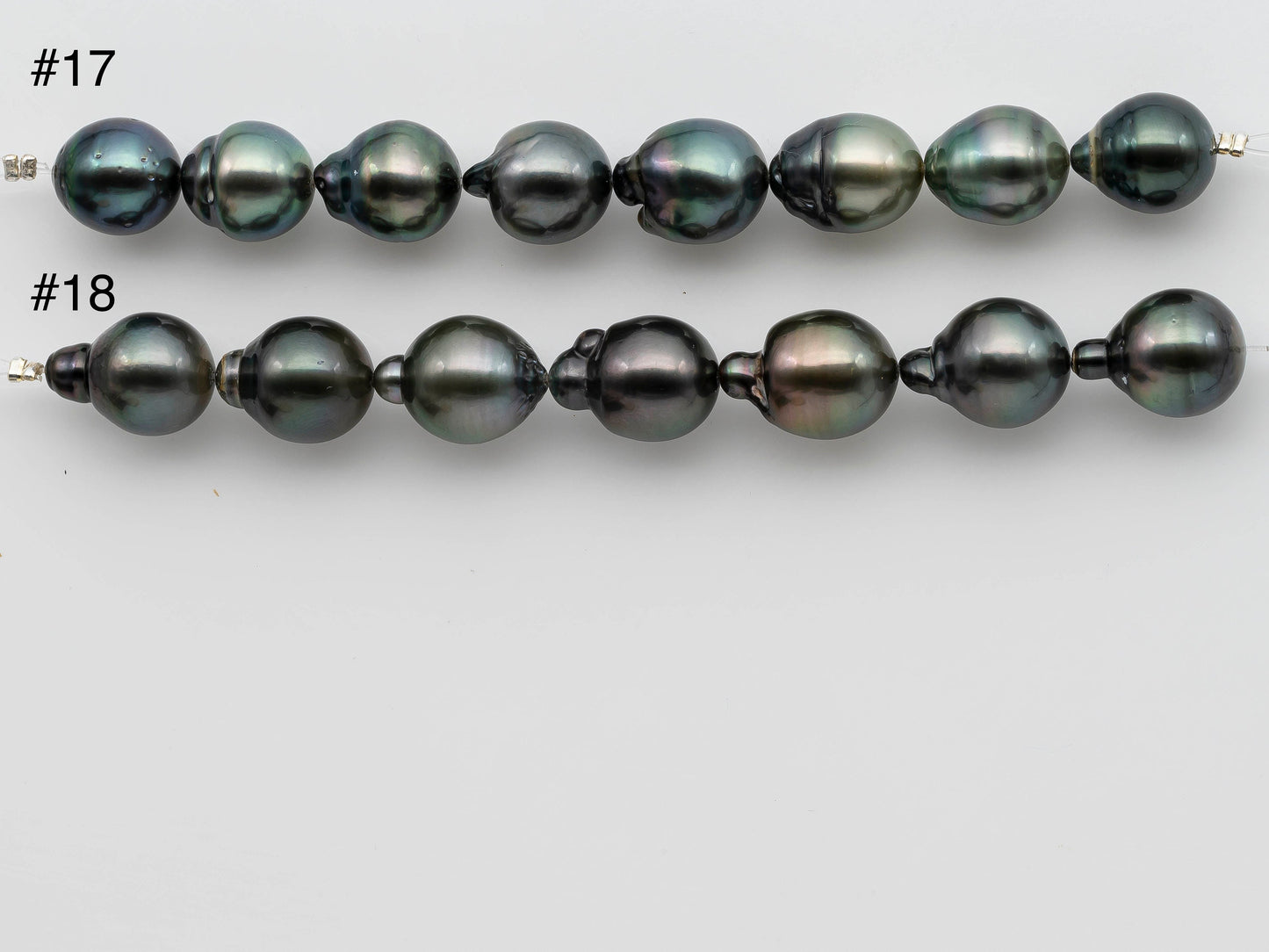 11-12mm Teardrop Tahitian Pearl with High Luster and Natural Colors in Shorter Strand for Beading, SKU # 1250TH