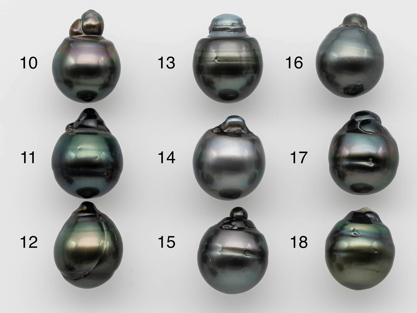 13-14mm Tahitian Pearl Natural Dark Color in Teardrops Undrilled Single Loose with Nice Luster for Jewelry Making, SKU # 1256TH