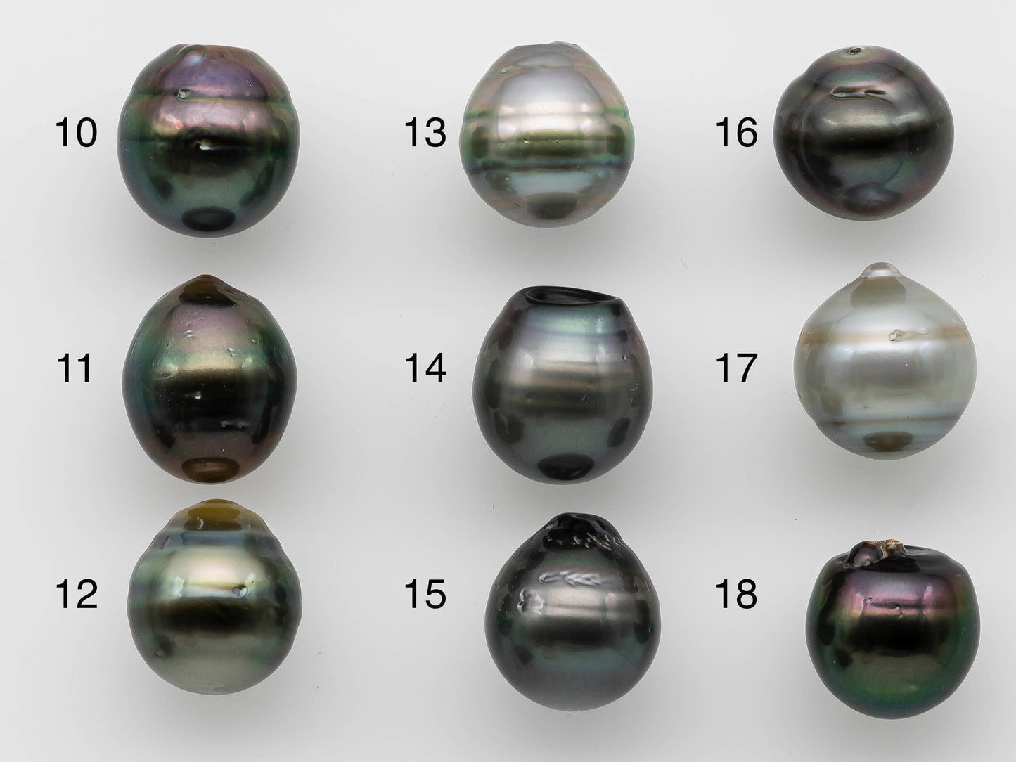 13-14mm Loose Tahitian Pearl in Natural Color Tear Drops with High Luster for Beading or Jewelry Making, SKU # 1257TH