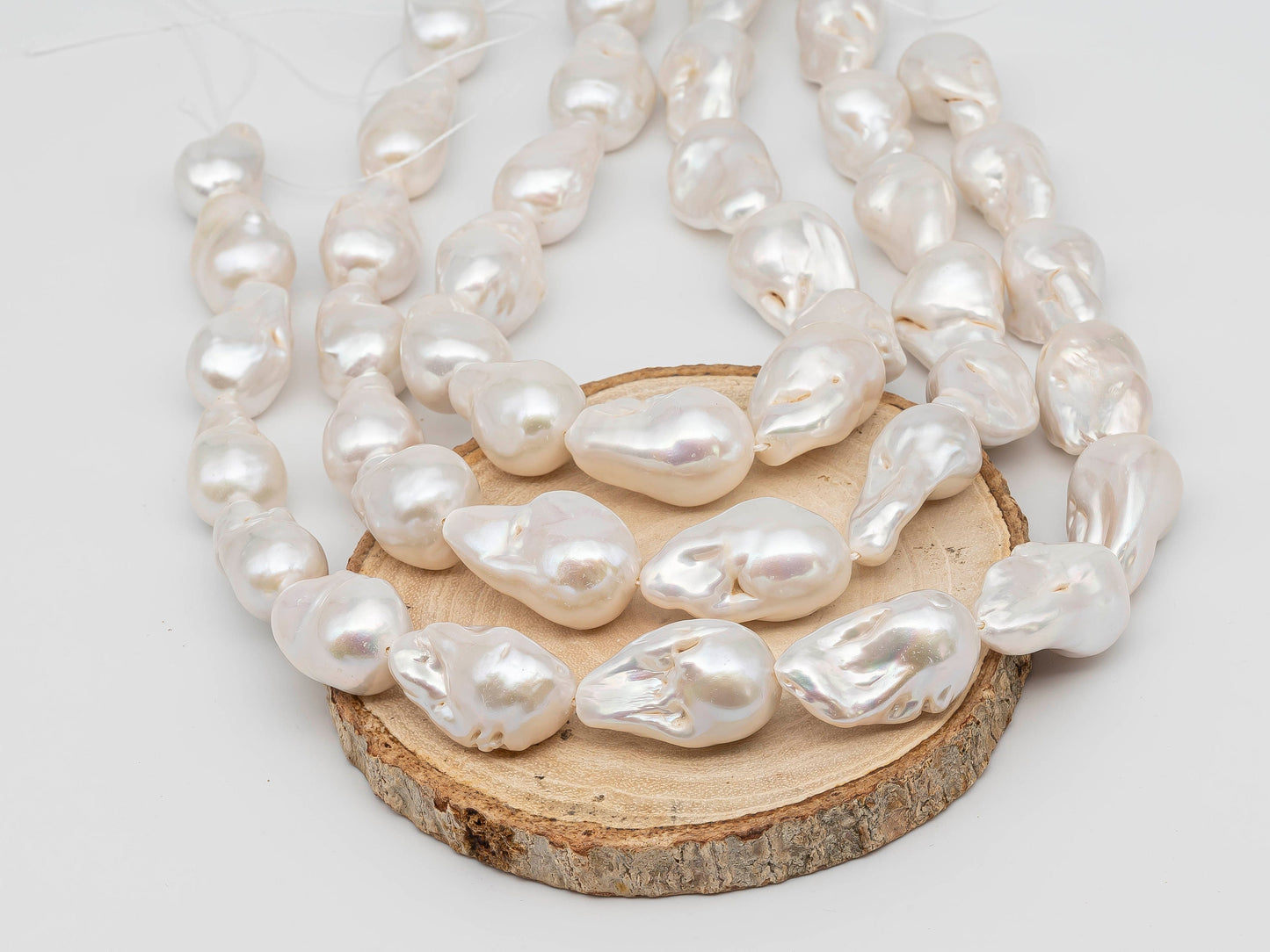 15-18mm White Baroque Flameball Pearl with High Luster for Beading or Jewelry Making, SKU # 1260BA