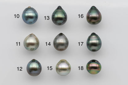 12-13mm Tear Drop Loose Tahitian Pearl with High Luster and Natural Color for Beading or Jewelry Making, SKU #1281TH