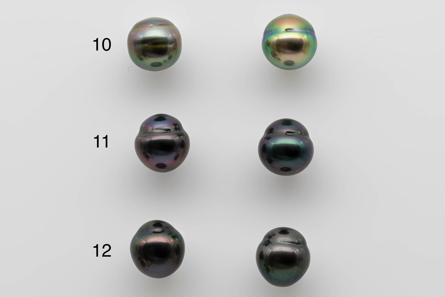 9-10mm Tahitian Pearl Matching Pair with High Luster and Natural Color for Making Earring, SKU # 1283TH