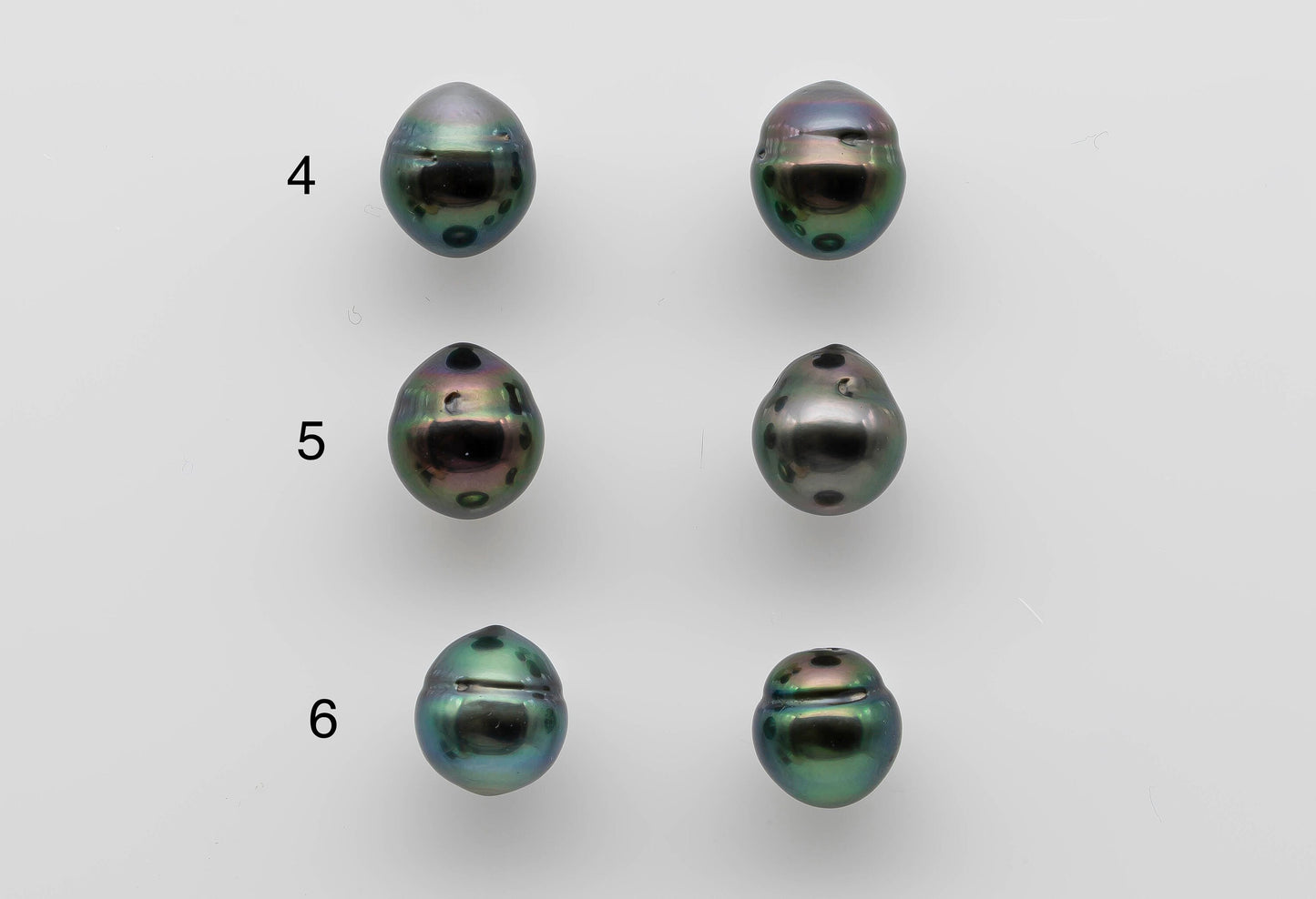 9-10mm Tahitian Pearl Matching Pair with High Luster and Natural Color for Making Earring, SKU # 1283TH