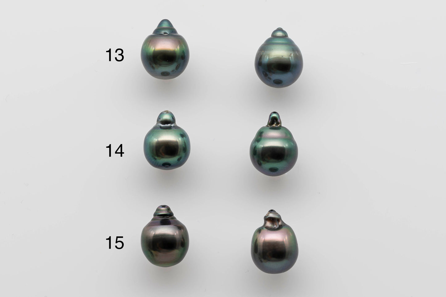 9-10mm Undrilled Tahitian Pearl Loose Pairs for Making Earring in High Lusters and Natural Color, SKU # 1285TH