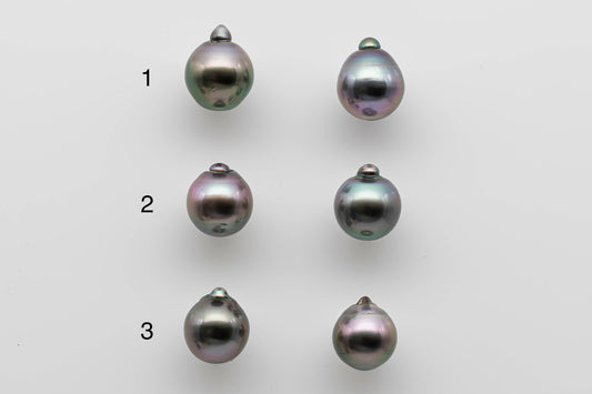 9-10mm Undrilled Tahitian Pearl Loose Pairs for Making Earring