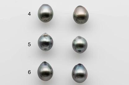 9-10mm Tahitian Pearl Loose Pairs in Natural Color and High Lusters for Making Earing, SKU # 1289TH