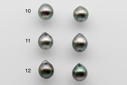 9-10mm Tahitian Pearl Loose Pairs in Natural Color and High Lusters for Making Earing, SKU # 1289TH