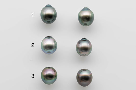 9-10mm Tahitian Pearl Pairs in Natural Color