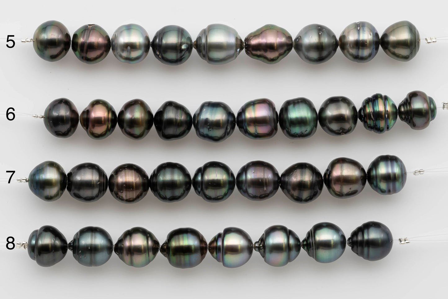 11-12mm Tahitian Pearl Tear Drop in Natural Color and High Luster in Short Strands for Beading or Jewelry Making, SKU # 1299TH