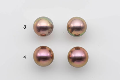 12-13mm AAA Edison Pearl Round Pairs for Making Earring with High Luster and Natural Color, SKU #1300EP