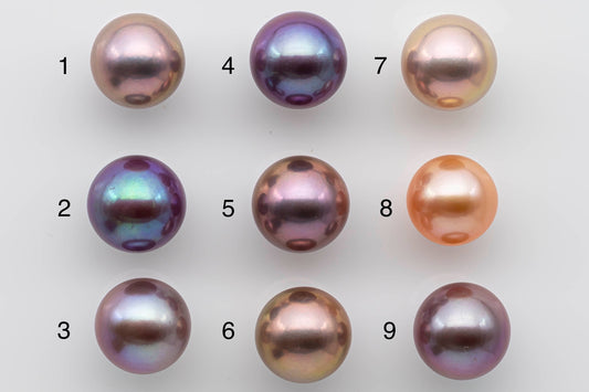 12-13mm Single Piece Edison Pearl Undrilled with High Luster and AAA Natural Colors Round Freshwater Pearl Beads, SKU # 1320EP