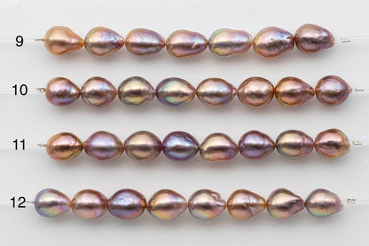 10-11mm Teardrop Edison Pearl with High Luster and Freshwater Pearl Natural Color Short Strand for Beading or Jewelry Making, SKU # 1330EP