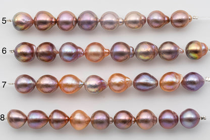 10-12mm Edison Pearl Natural Color and High Luster in Teardrop or Near Round Short Strand for Beading or Jewelry Making, SKU 1333EP