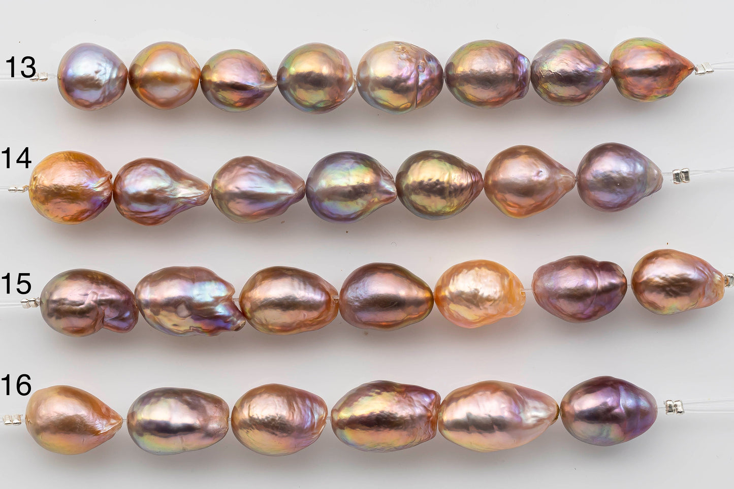 10-12mm Edison Pearl Natural Color and High Luster in Teardrop or Near Round Short Strand for Beading or Jewelry Making, SKU 1333EP