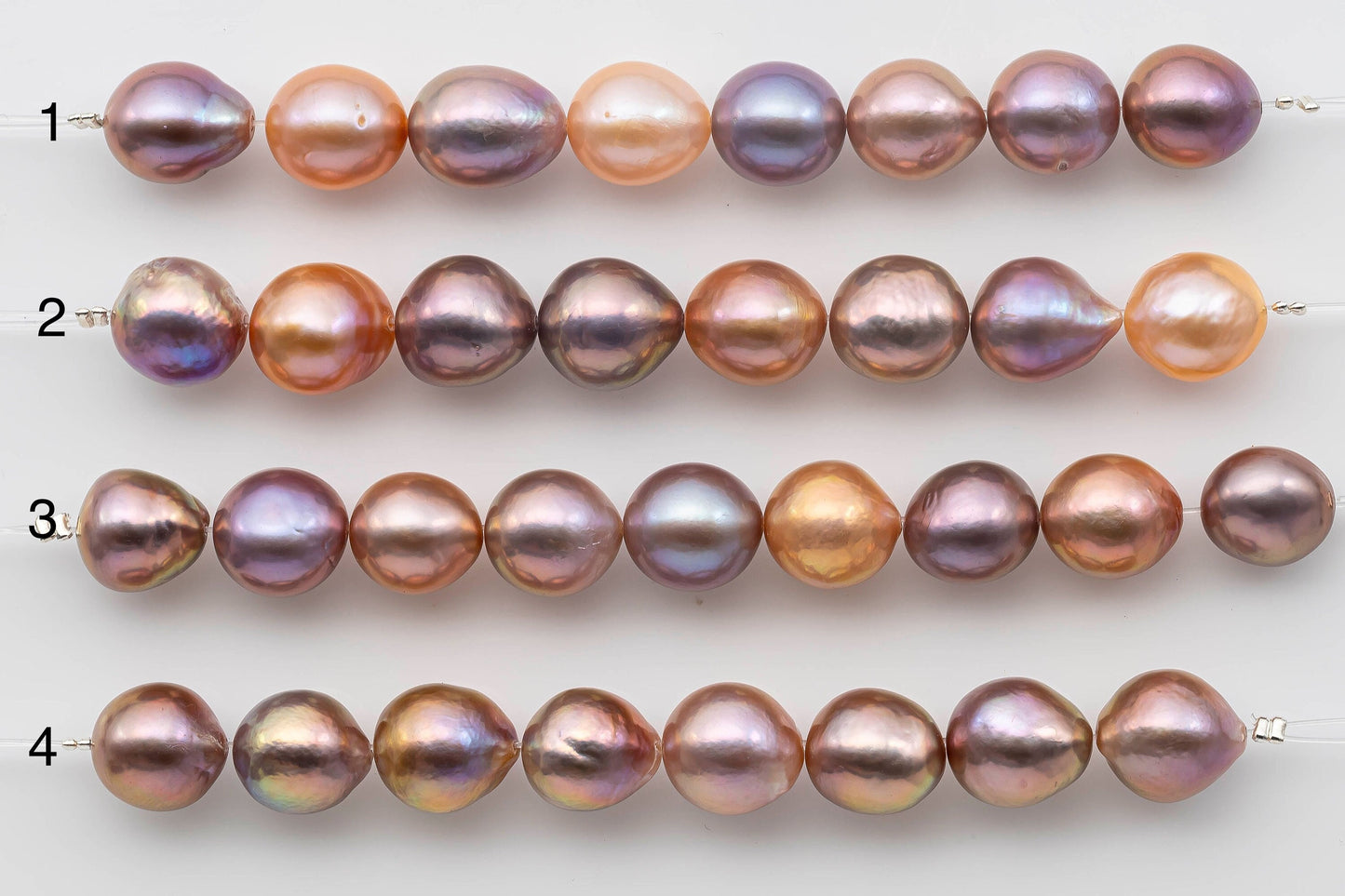 10-12mm Edison Pearl Natural Color and High Luster in Teardrop or Near Round Short Strand for Beading or Jewelry Making, SKU 1333EP