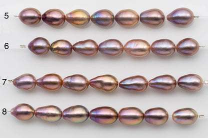 10-11mm AAA Edison Pearl Teardrop in Natural Color and High Luster in Short Strand for Beading or Jewelry Making, SKU # 1335EP