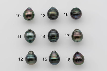 12-13mm Loose Tahitian Pearl with High Luster and Natural Color in Tear Drop for Beading or Jewelry Making, SKU # 1278TH